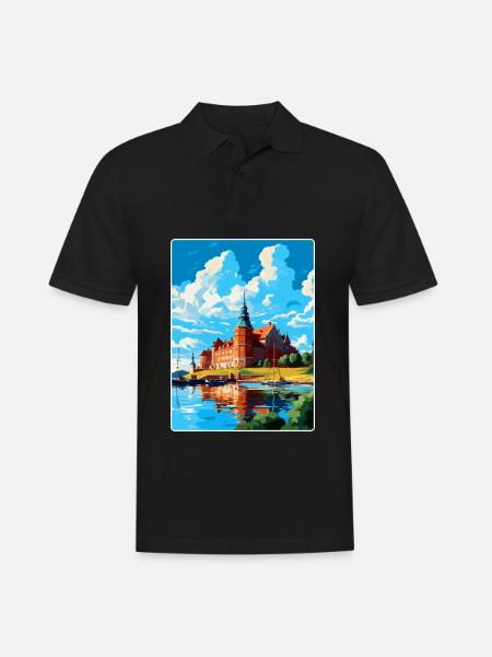 Kalmar Sverige Vintage Reseaffisch WPA Souvenir - Pikétröja herr - svart