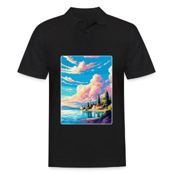 Brac Kroatien Vintage Reiseposter WPA Souvenir - Männer Poloshirt - Schwarz - Vorne - Kai (181cm)