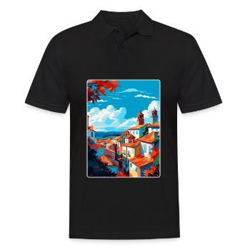 Tomar Portugal Affiche de voyage vintage Souvenir WPA - Polo Homme - noir - Devant - Kai (181cm)