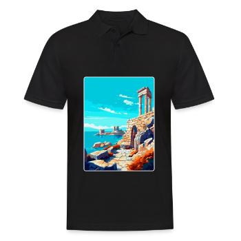 Delos Grèce Vintage Poster Voyage WPA Souvenir - Polo Homme - noir - Devant - Kai (181cm)