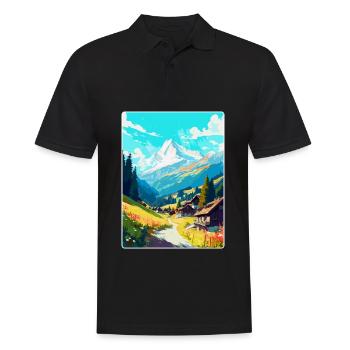 Mayrhofen Österreich Vintage Reiseposter Souvenir - Männer Poloshirt - Schwarz - Vorne - Kai (181cm)