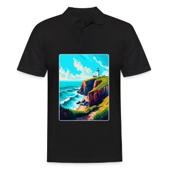 Cabo Da Roca Portugal Affiche de voyage vintage WPA - Polo Homme - noir - Devant - Kai (181cm)