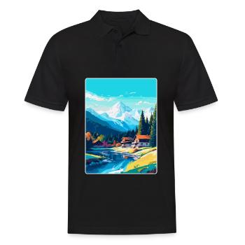 Seefeld Autriche Affiche de voyage vintage Souvenir WPA - Polo Homme - noir - Devant - Kai (181cm)