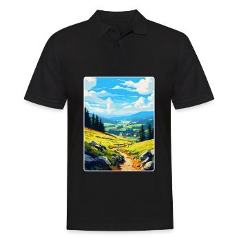 Karkonosze Pologne Affiche de voyage vintage souvenir - Polo Homme - noir - Devant - Kai (181cm)