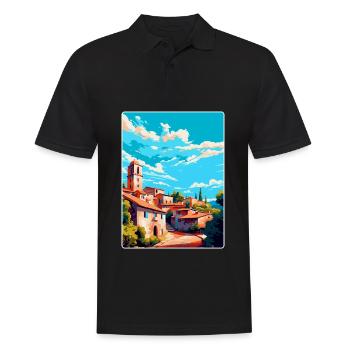 Llagostera Spanien Vintage Reiseposter Souvenir - Männer Poloshirt - Schwarz - Vorne - Kai (181cm)