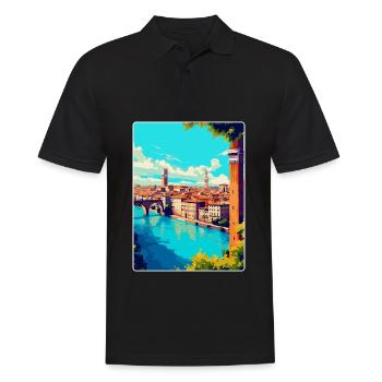 Vérone, Italie, Affiche de voyage vintage, WPA, Souvenir - Polo Homme - noir - Devant - Kai (181cm)