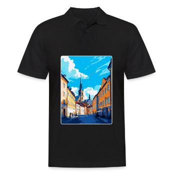 Olomouc République tchèque Affiche de voyage vintage WPA - Polo Homme - noir - Devant - Kai (181cm)