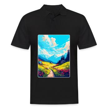 Schrattenfluh Suisse Affiche de voyage vintage - Polo Homme - noir - Devant - Kai (181cm)