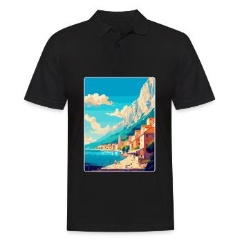 Makarska Croatie Affiche de voyage vintage souvenir - Polo Homme - noir - Devant - Kai (181cm)