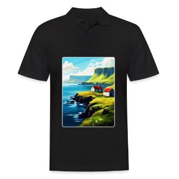 Affiche de voyage vintage des îles Féroé Danemark WPA Art - Polo Homme - noir - Devant - Kai (181cm)