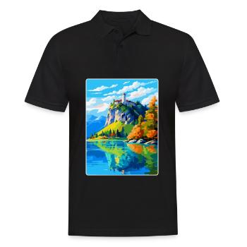 Château de Bled, Slovénie, Affiche de voyage vintage, WPA, Art - Polo Homme - noir - Devant - Kai (181cm)