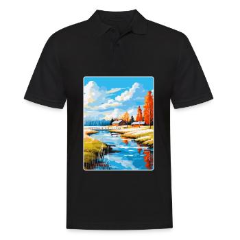 Oulu Finlande Affiche de voyage vintage WPA Souvenir - Polo Homme - noir - Devant - Kai (181cm)