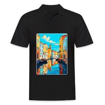 Aveiro Portugal Affiche de voyage vintage Souvenir WPA - Polo Homme - noir - Devant - Kai (181cm)
