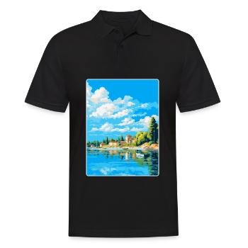 Savonlinna Finlande Affiche de voyage vintage souvenir - Polo Homme - noir - Devant - Kai (181cm)
