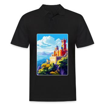 Sintra Portugal Affiche de voyage vintage Souvenir WPA - Polo Homme - noir - Devant - Kai (181cm)