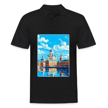 Helsinki Finlande Affiche de voyage vintage souvenir - Polo Homme - noir - Devant - Kai (181cm)