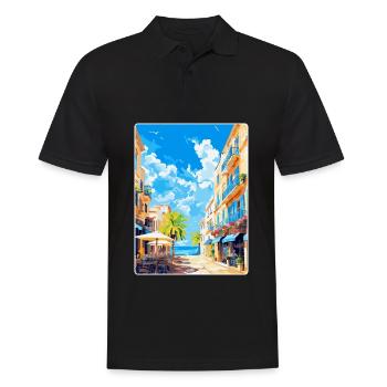 Palma De Mallorca Spain Vintage Travel Poster WPA - Men's Polo Shirt - black - Front - Kai (181cm)
