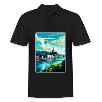 Koblenz Germany Vintage Travel Poster Souvenir WPA - Men's Polo Shirt - black - Front - Kai (181cm)