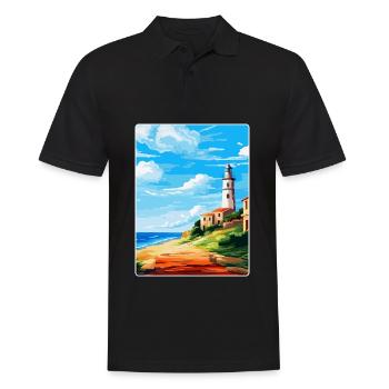 Faro Portugal Affiche de voyage vintage WPA Souvenir - Polo Homme - noir - Devant - Kai (181cm)