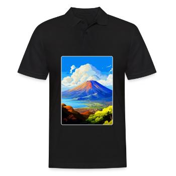 Vesuvius Italy Vintage Travel Poster Souvenir WPA - Men's Polo Shirt - black - Front - Kai (181cm)