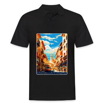 Pamplona Spanien Vintage Reiseplakat Souvenir WPA - Männer Poloshirt - Schwarz - Vorne - Kai (181cm)