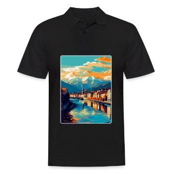 Villach Österreich Vintage Reiseplakat Souvenir WPA - Männer Poloshirt - Schwarz - Vorne - Kai (181cm)