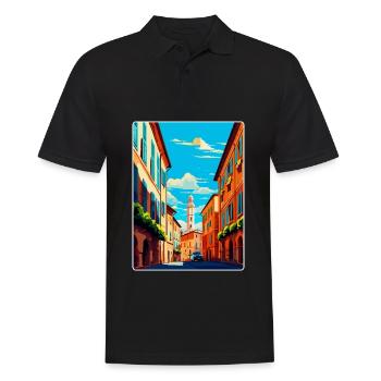 Modena Italien Vintage Reiseplakat WPA Souvenir - Männer Poloshirt - Schwarz - Vorne - Kai (181cm)