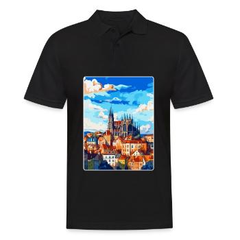 Kutna Hora République tchèque Affiche de voyage vintage - Polo Homme - noir - Devant - Kai (181cm)