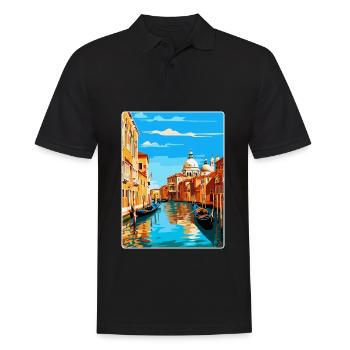 Venedig Italien Vintage Reiseplakat WPA Souvenir - Männer Poloshirt - Schwarz - Vorne - Kai (181cm)