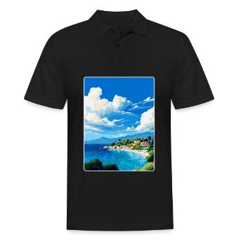 Brac Insel Kroatien Vintage Reiseplakat Souvenir - Männer Poloshirt - Schwarz - Vorne - Kai (181cm)