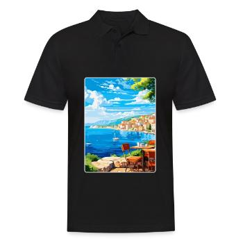Croatie Vintage Voyage Poster Souvenir Souvenir - Polo Homme - noir - Devant - Kai (181cm)