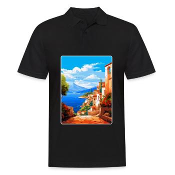 Altea Spain Vintage Travel Poster WPA Art Souvenir - Men's Polo Shirt - black - Front - Kai (181cm)