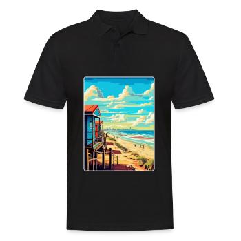 Zandvoort Pays-Bas Affiche de voyage vintage WPA - Polo Homme - noir - Devant - Kai (181cm)