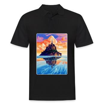 Mont Saint Michel France Vintage Travel Poster WPA - Men's Polo Shirt - black - Front - Kai (181cm)