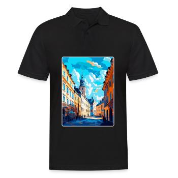 Lublin Pologne Affiche de voyage vintage WPA Souvenir - Polo Homme - noir - Devant - Kai (181cm)