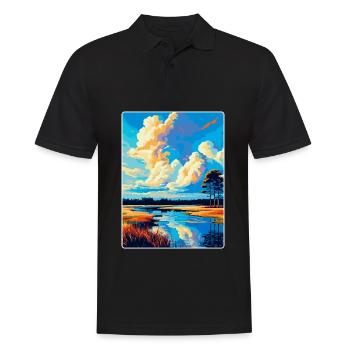 Utrechtse Heuvelrug Netherlands Travel Poster WPA - Men's Polo Shirt - black - Front - Kai (181cm)