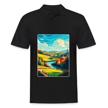 Ardennen Frankreich Vintage Reiseplakat Souvenir WPA - Männer Poloshirt - Schwarz - Vorne - Kai (181cm)