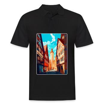 Hildesheim Allemagne Poster de voyage vintage souvenir - Polo Homme - noir - Devant - Kai (181cm)