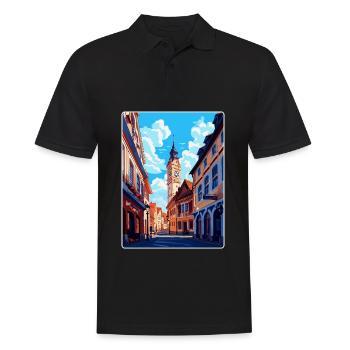 Weimar Germany Vintage Travel Poster Souvenir WPA - Men's Polo Shirt - black - Front - Kai (181cm)