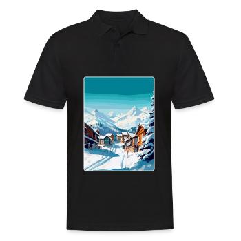 Val Thorens France Affiche de voyage vintage Souvenir - Polo Homme - noir - Devant - Kai (181cm)