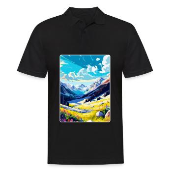 Obertauern Österreich Vintage Reiseplakat Souvenir - Männer Poloshirt - Schwarz - Vorne - Kai (181cm)