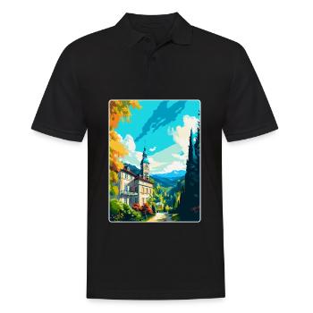 Baden Baden Allemagne Affiche de voyage vintage souvenir - Polo Homme - noir - Devant - Kai (181cm)