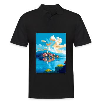 Île de Ciovo Croatie Affiche de voyage vintage WPA Art - Polo Homme - noir - Devant - Kai (181cm)