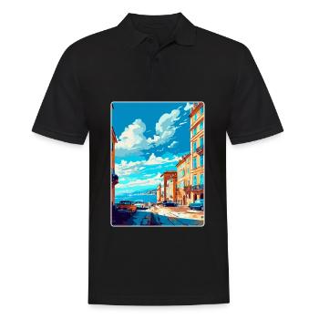 Trieste Italie Affiche de voyage vintage WPA Souvenir - Polo Homme - noir - Devant - Kai (181cm)