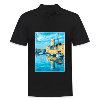 La Rochelle France Poster de voyage vintage souvenir - Polo Homme - noir - Devant - Kai (181cm)