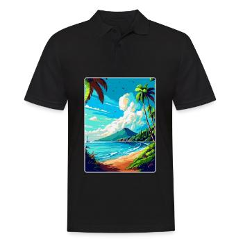Martinique Caraïbes Vintage Voyage Affiche WPA Art - Polo Homme - noir - Devant - Kai (181cm)