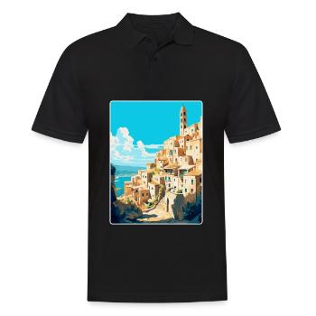 Matera Italy Vintage Travel Poster WPA Souvenir - Men's Polo Shirt - black - Front - Kai (181cm)