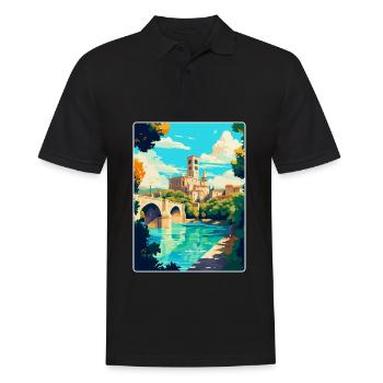Avignon Frankreich Vintage Reiseplakat Souvenir WPA - Männer Poloshirt - Schwarz - Vorne - Kai (181cm)
