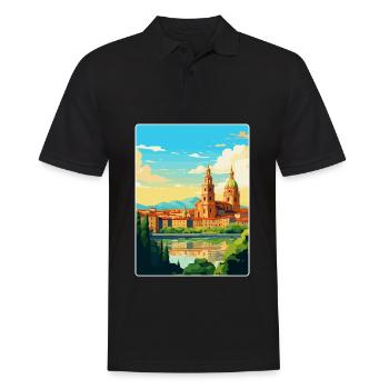 Salamanque Espagne Affiche de voyage vintage Souvenir WPA - Polo Homme - noir - Devant - Kai (181cm)