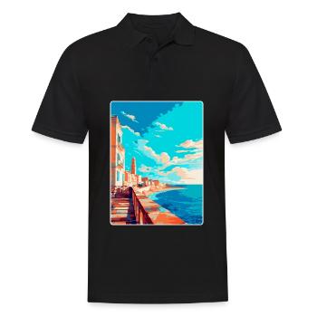 Cadiz Spain Vintage Travel Poster WPA Art Souvenir - Men's Polo Shirt - black - Front - Kai (181cm)
